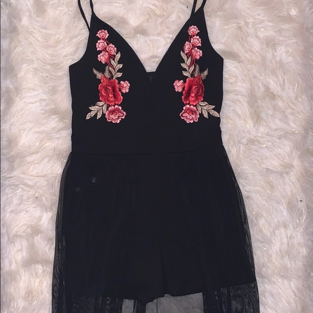 Long mesh gown with shorts